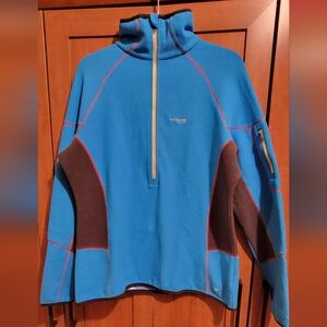 Columbia Sportswear Quarter Zip Fleece Pullover,  Blue/Charcoal, XL